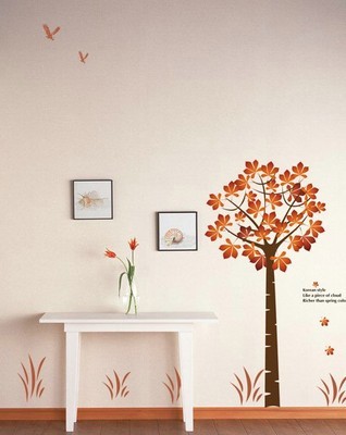 AY202發(fā)財(cái)樹風(fēng)情樹墻貼 不傷墻、超大尺寸、無(wú)白邊PVC透明膜的理想裝飾選擇